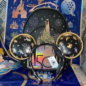 Disney parks loungefly anniversary backpack & matching Minnie ears